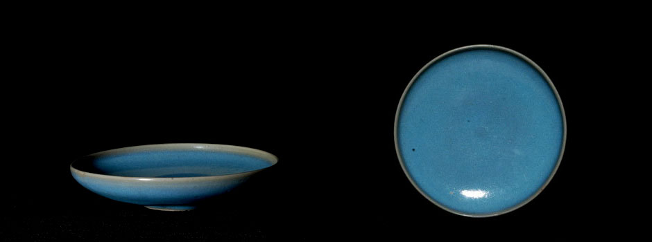   Sky blue-glazed straight mouth tray by Jun Kiln in Song Dynasty 
